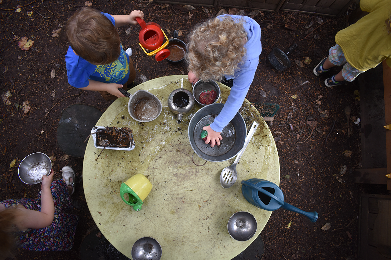 Child Playing in a wild play area